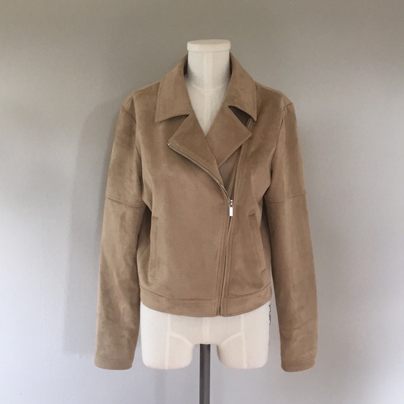 H by Halston Jackets & Blazers - H by Halston Faux Suede Moto Jacket 8 10